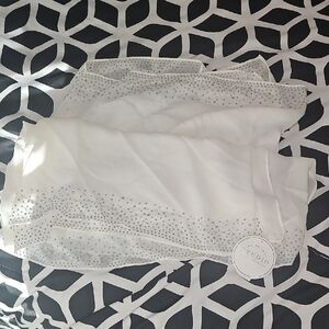 Studio White and Silver Women's Scarf